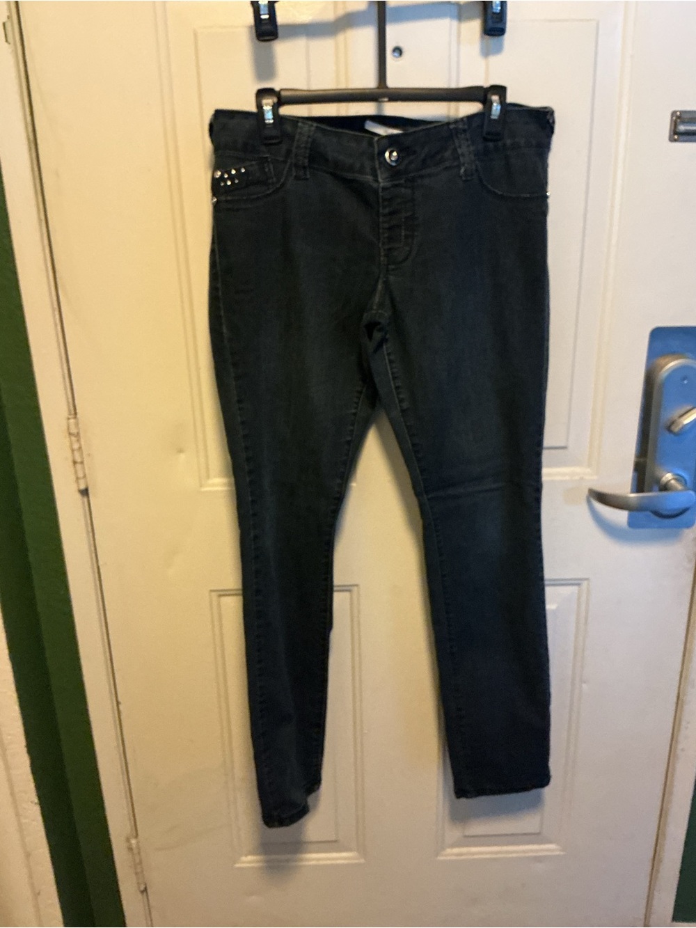 Studio Y Blue Skinny Jeans with Stud Accent